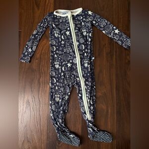 Navy Blue Outer Space Print 12-18 month pajamas